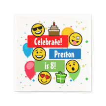 絵文字カラフル誕生日パーティーキッズまたは男の子カスタムたち