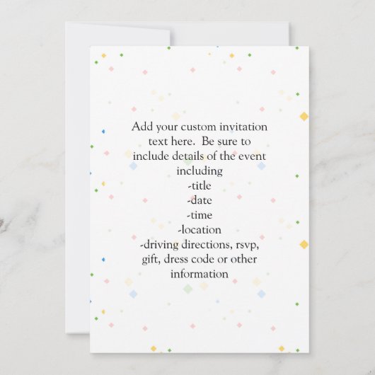 絵文字カラフル誕生日パーティーキッズまたは男の子カスタムたち 招待状 (裏面)