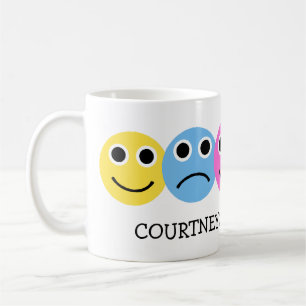 絵文字カラフル顔パーソナライズされた コーヒーマグカップ