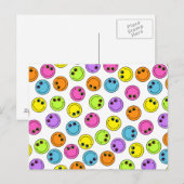 絵文字カラフル顔 ポストカード (正面/裏面)