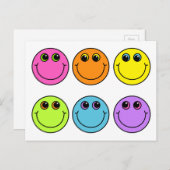 絵文字カラフル顔 ポストカード (正面/裏面)