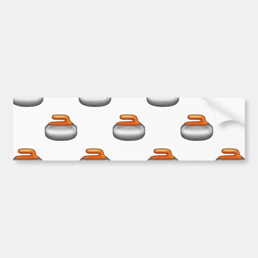 絵文字カーリングストーン バンパーステッカー (正面)