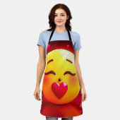 絵文字キスをするの吹ハート エプロン (着用した状態)