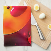 絵文字キスをするの吹ハート キッチンタオル (四つ折り)