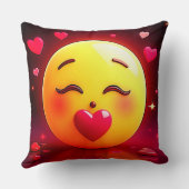 絵文字キスをするの吹ハート クッション (裏面)