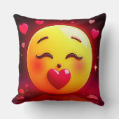 絵文字キスをするの吹ハート クッション (正面)