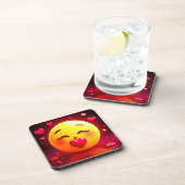 絵文字キスをするの吹ハート コースター (右側)