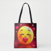 絵文字キスをするの吹ハート トートバッグ (正面)