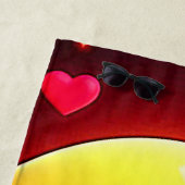 絵文字キスをするの吹ハート ビーチタオル (インサイチュ)