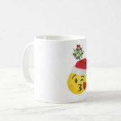 絵文字キスミッスルトーメリークリスマスマグカップ コーヒーマグカップ (正面左)