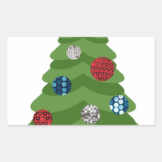 絵文字クリスマスツリー 長方形シール (正面)