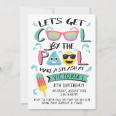 絵文字クールプール誕生会 招待状 (正面)