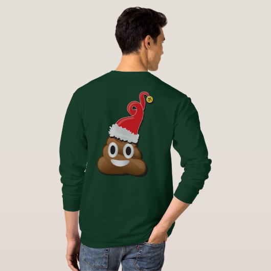 絵文字サンタウンチ醜いクリスマスセーター Tシャツ (裏面フル)