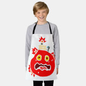 絵文字スタイリッシュ付き&おもしろいデザイン エプロン (着用した状態)