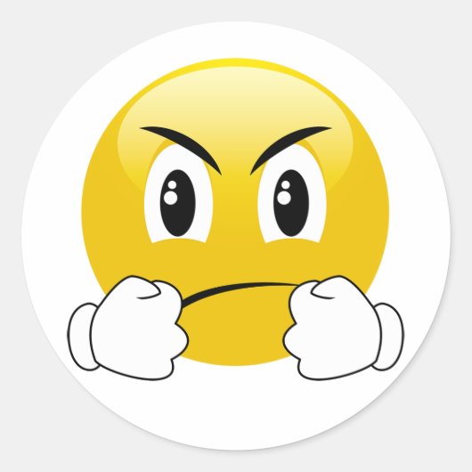 絵文字ステッカーを殴り合ってみよう ラウンドシール (正面)