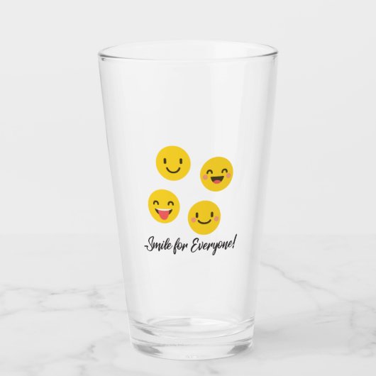 絵文字スマイル全員 タンブラーグラス (正面)
