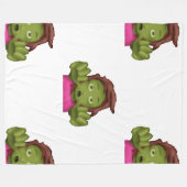 絵文字ゾンビ女性毛布 フリースブランケット (正面(横))