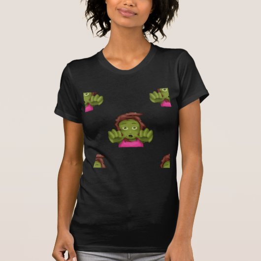 絵文字ゾンビ女性 Tシャツ (正面)
