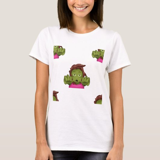 絵文字ゾンビ女性 Tシャツ (正面)