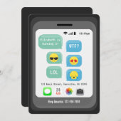 絵文字テーマ誕生会 招待状 (正面/裏面)