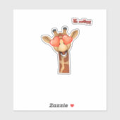 絵文字ハッピーラブアイズgiraffe顔 シール (シート)