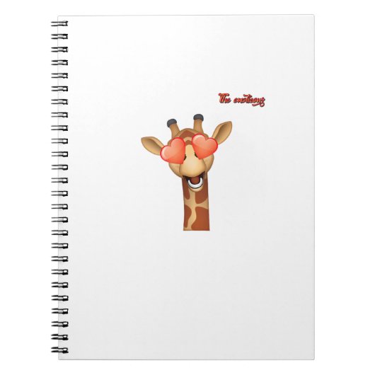 絵文字ハッピーラブアイズgiraffe顔 ノートブック (正面)