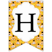 絵文字😀ハッピー間抜けイエロー顔 バンティングフラッグ (第2の旗)