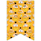 絵文字😀ハッピー間抜けイエロー顔 バンティングフラッグ (第1の旗)