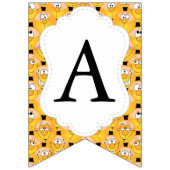 絵文字😀ハッピー間抜けイエロー顔 バンティングフラッグ (第3の旗)