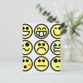 絵文字ハッピー顔 ポストカード (スタンド正面)