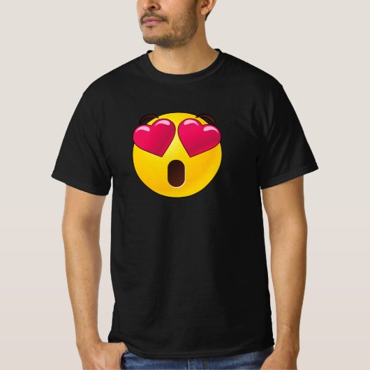 絵文字ハートアイズValentines Tシャツ (正面)