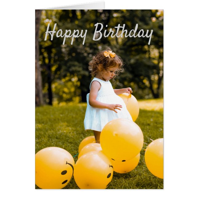 絵文字バルーン黄日照誕生日 (正面)