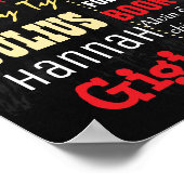 絵文字バースデーパーティーの黒板の赤い男の子 ポスター (角)