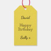 絵文字バースデーパーティーイエローハッピー顔 ギフトタグ (裏面)