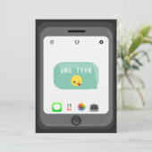 絵文字バースデーパーティー サンキューカード (スタンド正面)