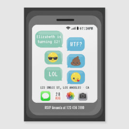 絵文字バースデーパーティー マグネット招待状