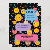 絵文字バースデーパーティー 招待状 (正面/裏面)