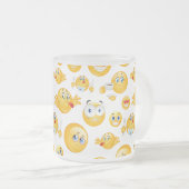 絵文字パターン フロストグラスマグカップ (正面右)