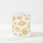 絵文字パターン フロストグラスマグカップ (中央)