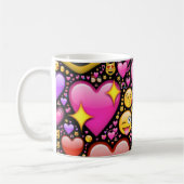 絵文字パーソナライズされたラブキッズマグ コーヒーマグカップ (左)