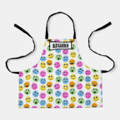 絵文字パーソナライズされた顔カラフルパターン(の模様が)ある エプロン (正面)