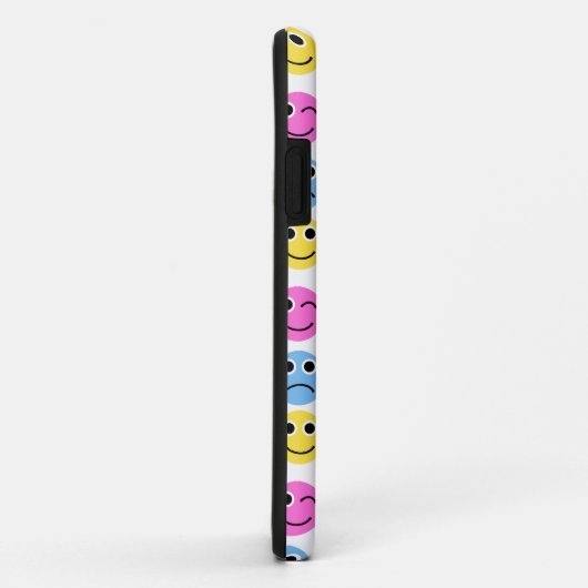 絵文字パーソナライズされた顔カラフルパターン(の模様が)ある Case-Mate iPhoneケース (裏面/右)