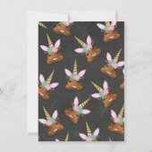 絵文字パーティーポーパーユニコーン誕生日招待状 招待状 (裏面)