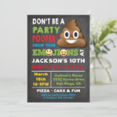 絵文字パーティー参加拒否 誕生日招待状 招待状 (スタンド正面)