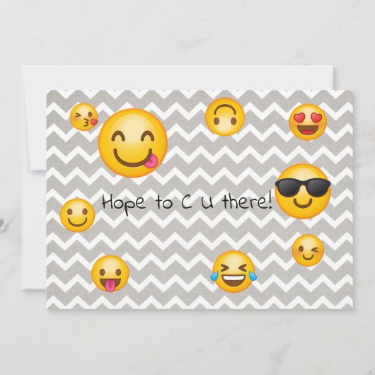 絵文字パーティー誕生日招待状ブルーボーイズ 招待状 (裏面)