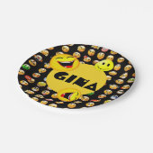 絵文字パーティー パーソナライズされた ペーパープレート (アングル)