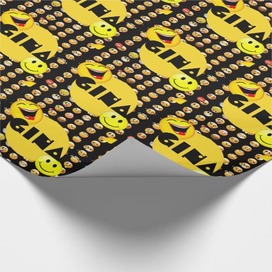 絵文字パーティー パーソナライズされた ラッピングペーパー (角)