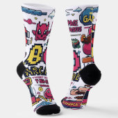 絵文字プリント ソックス (傾斜あり)