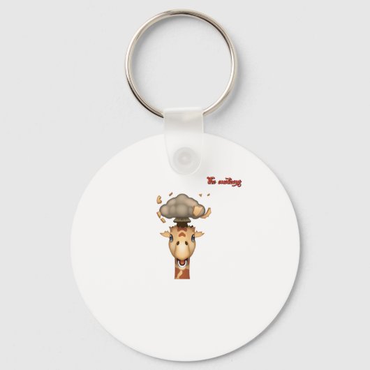 絵文字ヘッド爆破キリン顔 キーホルダー (正面)