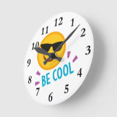 絵文字ベカッコいいー ラウンド壁時計 (傾斜)